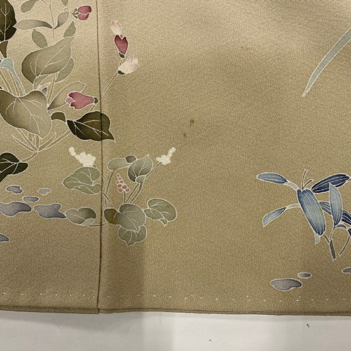 【清倉特賣】訪問服 身長152.5cm 袖長62cm S 雙層 落款有 枝梅花 草花紋紋 漸層 米色 純蠶絲 優品級