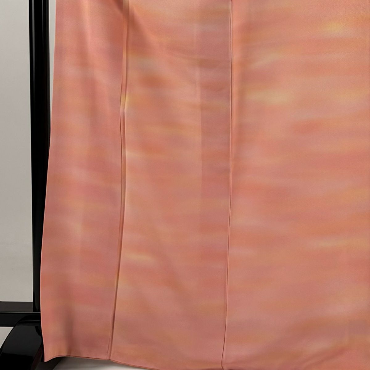 【庫存清倉】 小紋 身長167.5cm 袖長65cm M 雙層 本鄉大田子 大田子染 有落款 霞 漸層 粉紅 純蠶絲 優品級