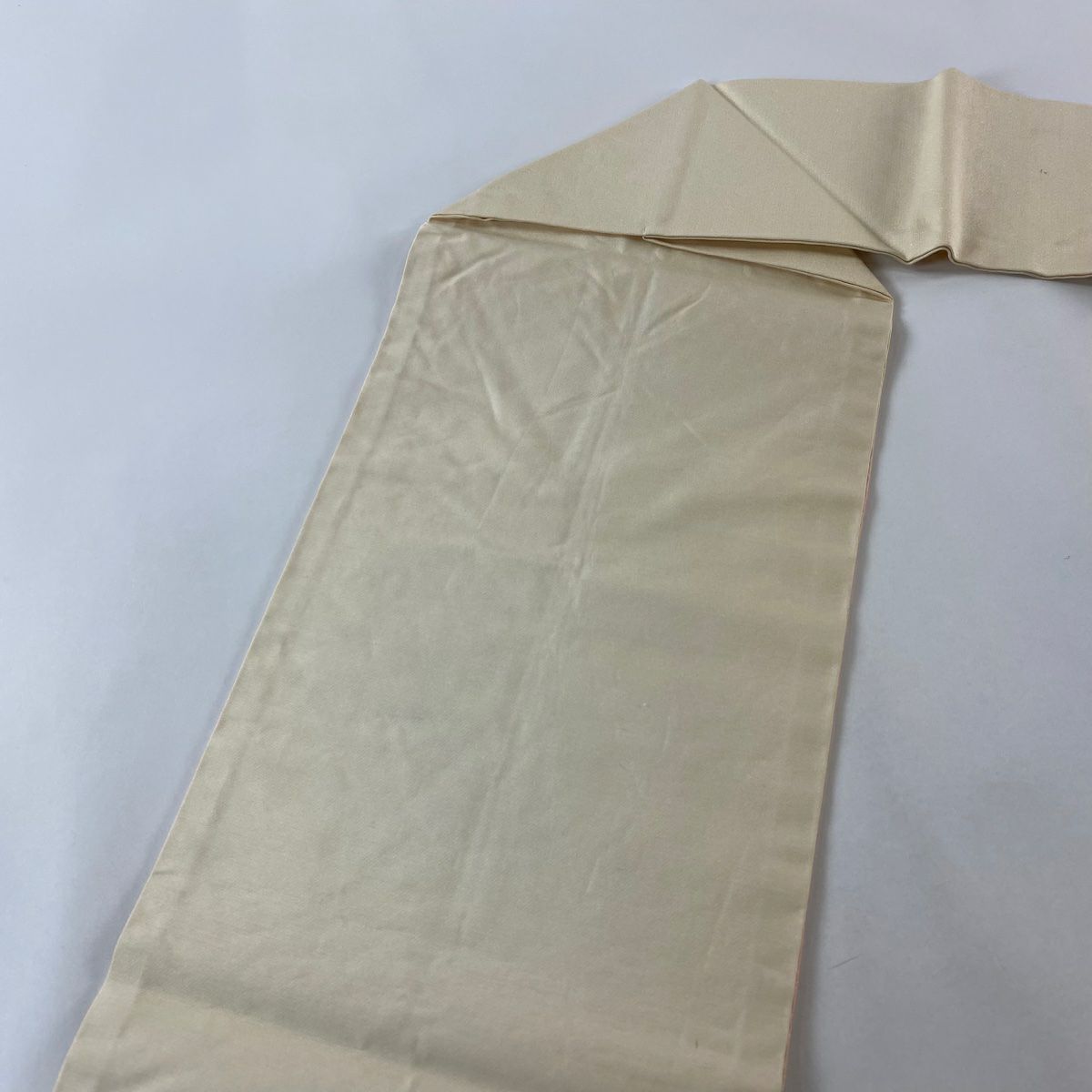 【庫存清倉】 名古屋帶 優品級 關西仕立 雪輪 草花紋刺繡 金銀彩 淺粉色 純蠶絲