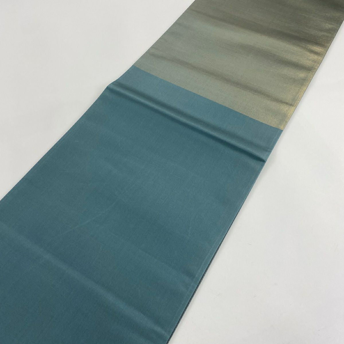 【庫存清倉】 袋帶 美品 秀品級 蜀江華紋 花唐草紋 金絲 拉麵 綠色 大鼓圖案 純蠶絲