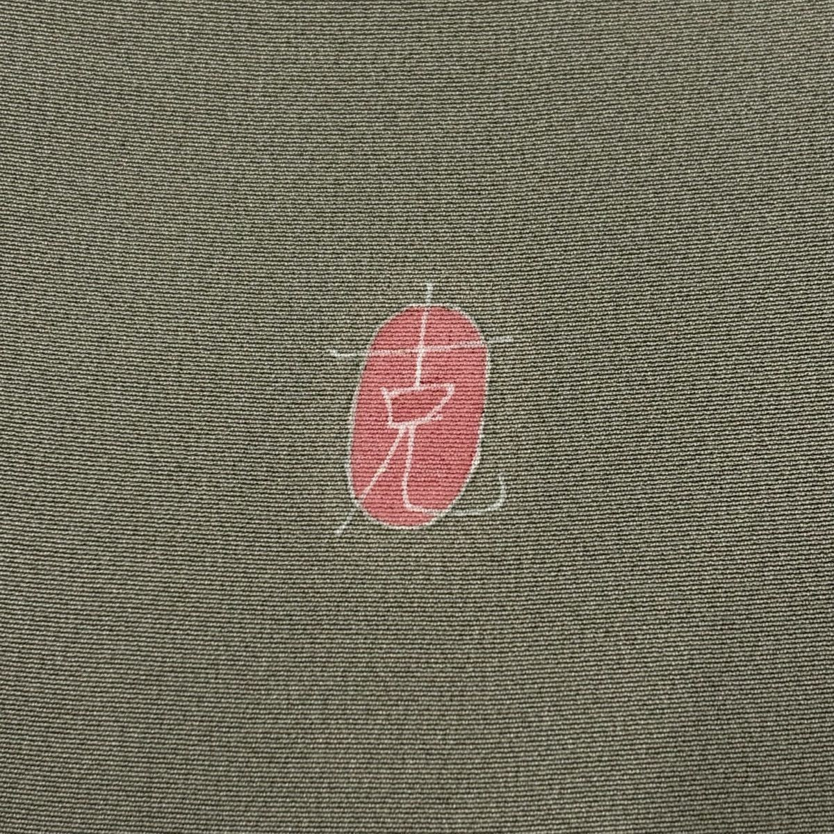 【庫存清倉】 付下 身長154.5cm 袖長65.5cm M 雙層 南克治 落款有 枝花 霞 漸變 灰綠 純蠶絲 名品級 一個紋