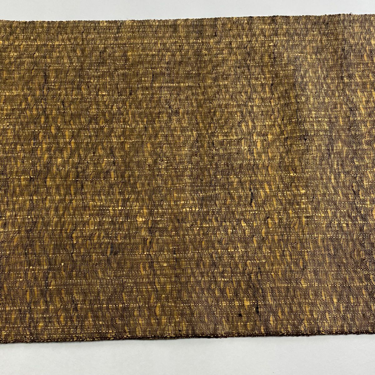 【庫存清倉】 袋帶 美品 秀品級 幾何圖案 條紋 焦茶 紅色太鼓圖案 純蠶絲