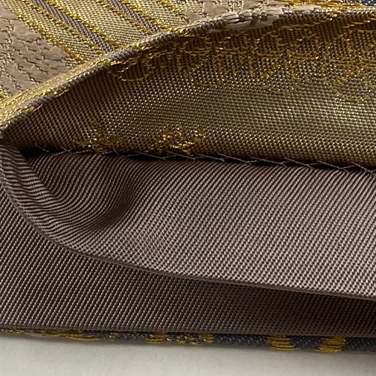 【庫存清倉】 袋帶 逸品級 北出與三郎 本袋 桐 向鳥 金絲 刺繡 灰紫 六通 純蠶絲