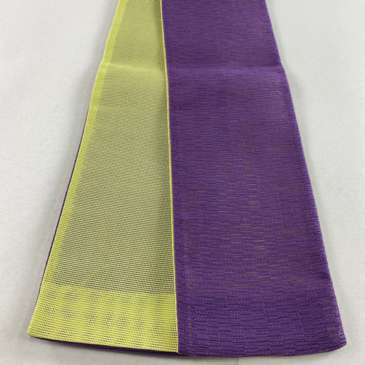 【庫存清倉】 半幅帶 美品 優品級 夏帶 縞 紫 化纖