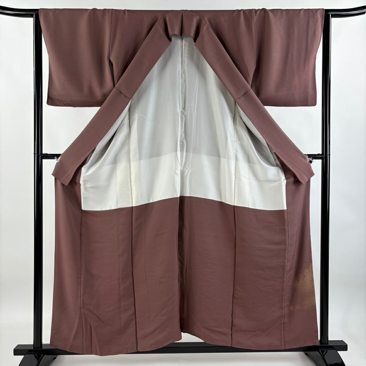 【庫存清倉】 留袖禮服禮服 身長158cm 袖長64cm M 雙層 山鉾 人物 金絲 小豆色 純蠶絲 優品級 一個紋