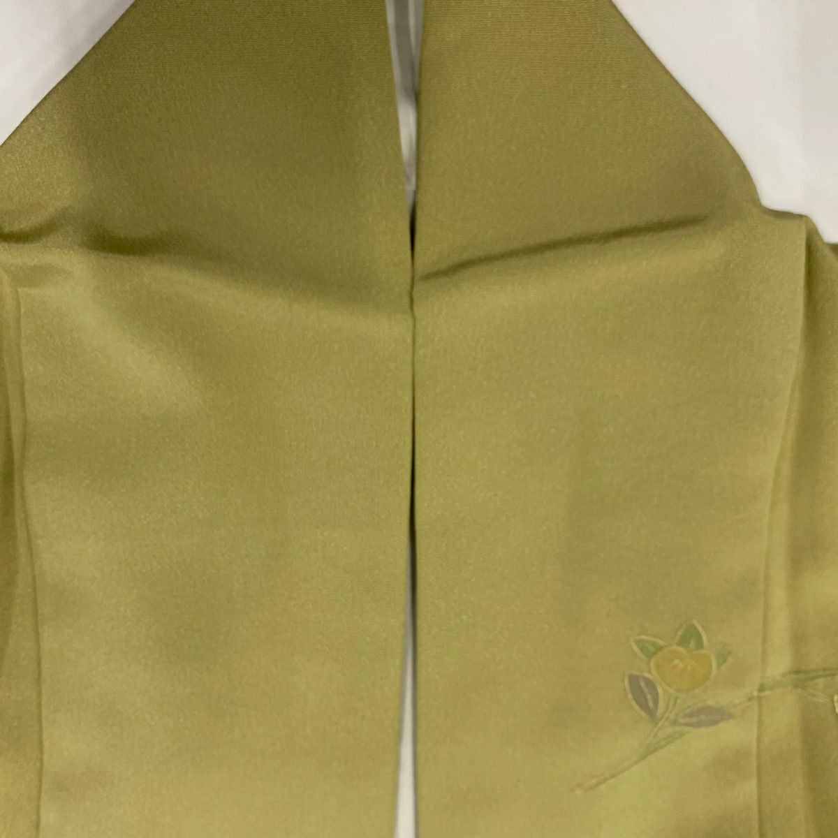 【庫存清倉】訪問服 身長150cm 袖長66cm M 雙層 御所車 霞刺繡 金絲 灰綠 純蠶絲 優品級