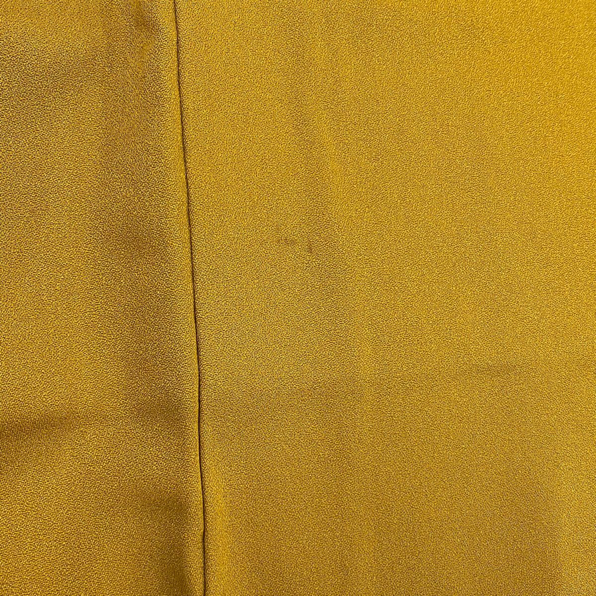 【清倉特賣】 付下 身長162cm 袖長67cm M 雙層 枝花 観世水 刺繡 漸層 山吹色 純蠶絲 優品級