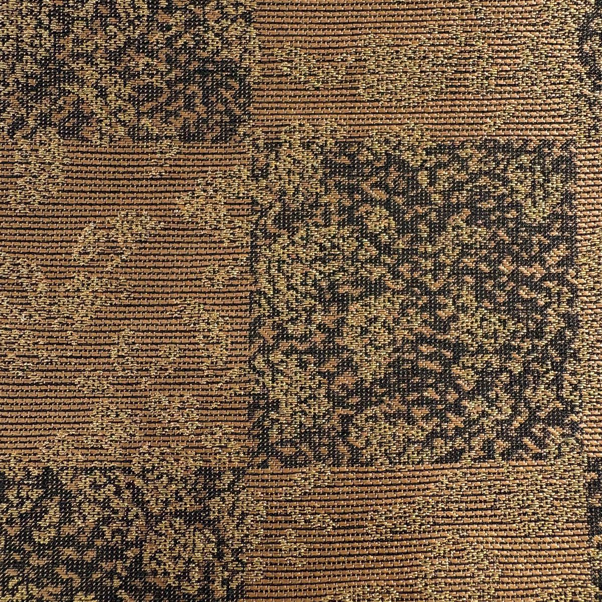 【庫存清倉】 袋帶 優品級 市松樹 波 金絲 茶 六通 純蠶絲