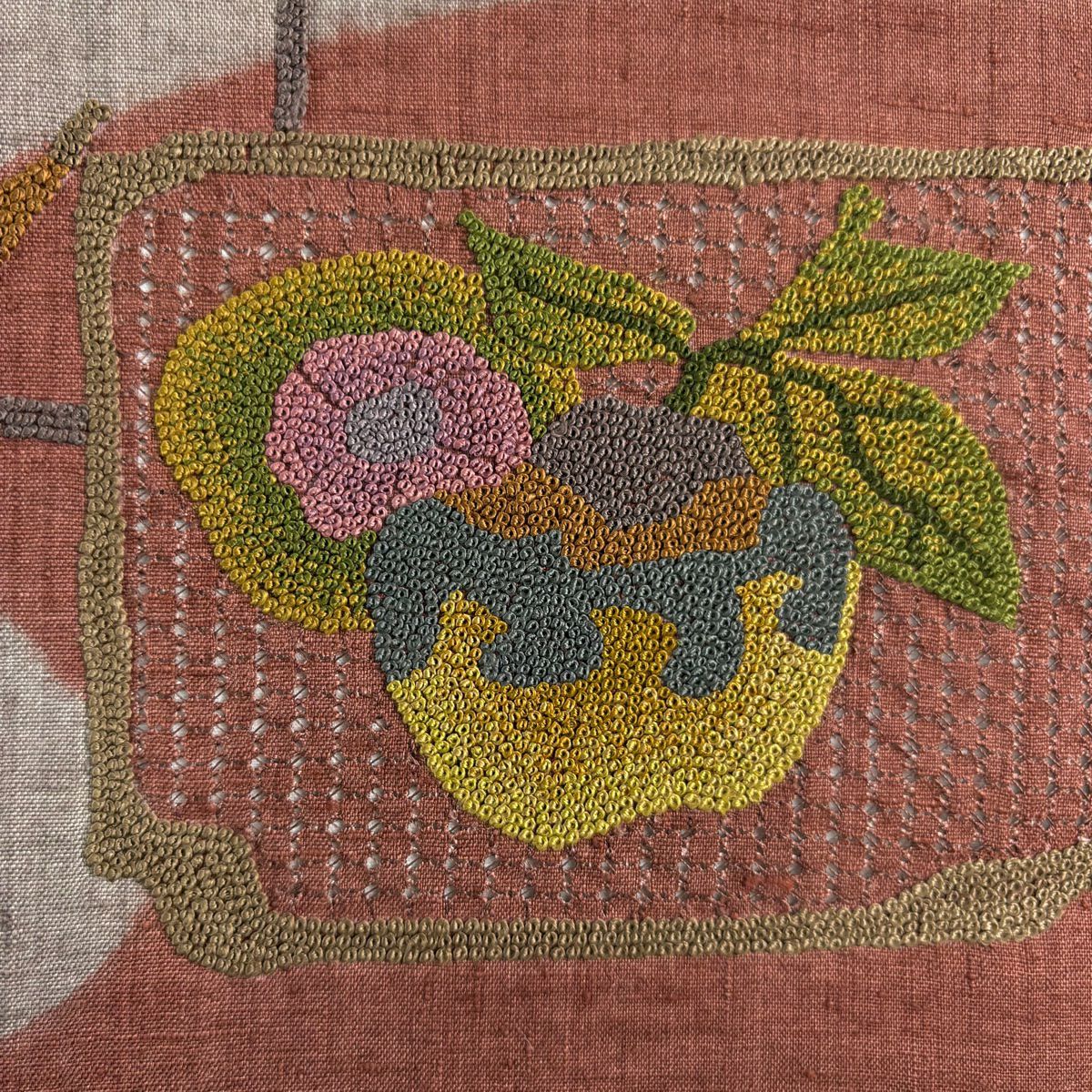 【庫存清倉】 名古屋帶 優品級 紬織織 生物 刺繡 相良刺繡 灰紫 純蠶絲