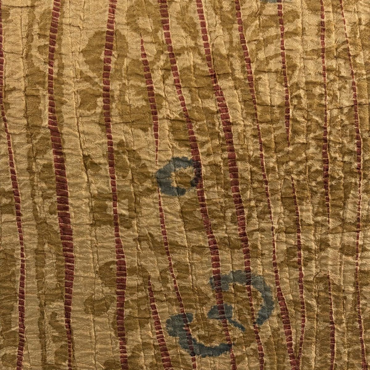 【庫存清倉】 袋帶 美品 秀品級 鳥 草花紋 金絲 山吹色 大鼓圖案 純蠶絲