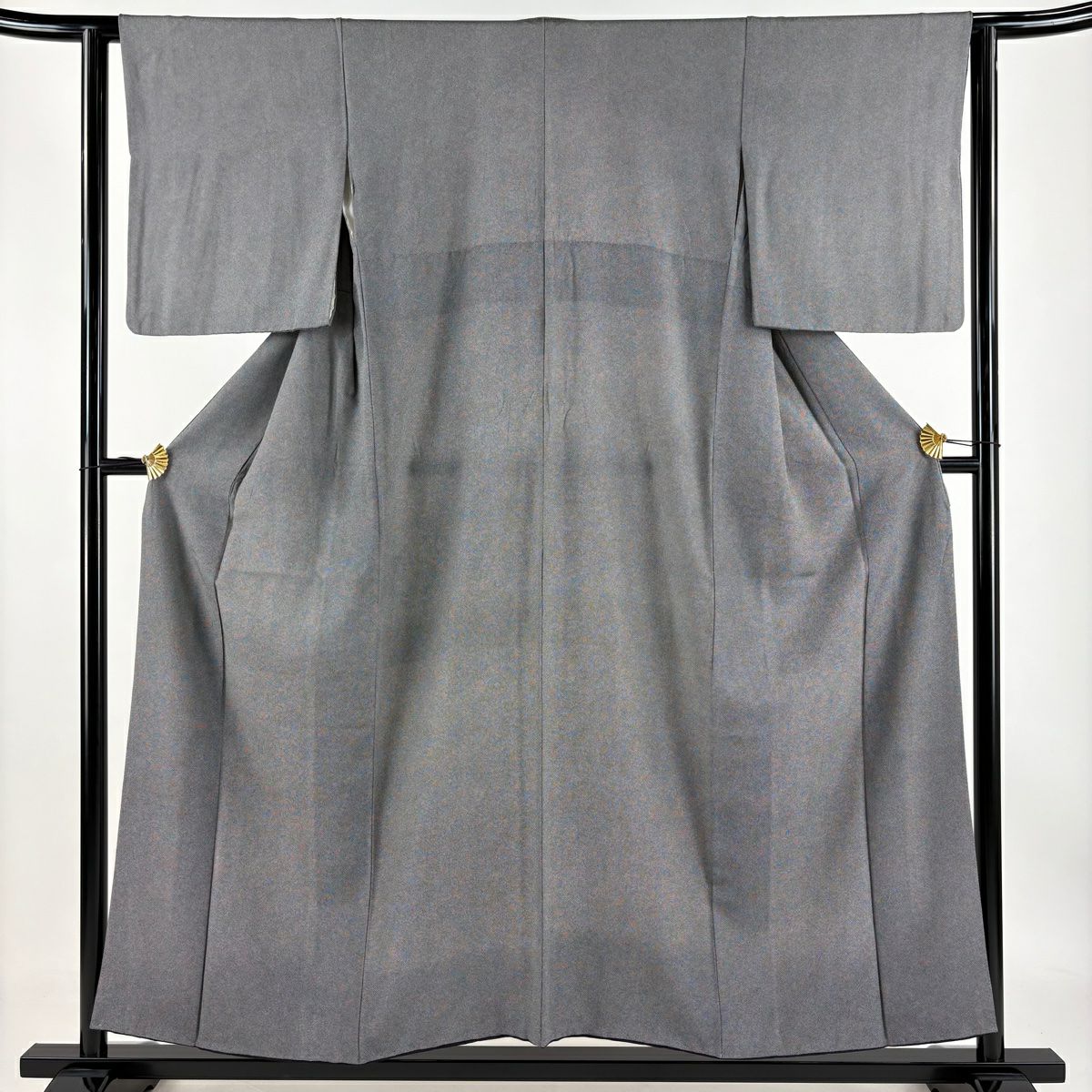 【庫存清倉】 江戶小紋 身長154.5cm 袖長61.5cm S 雙層 鮫 黑灰 純蠶絲 優品級