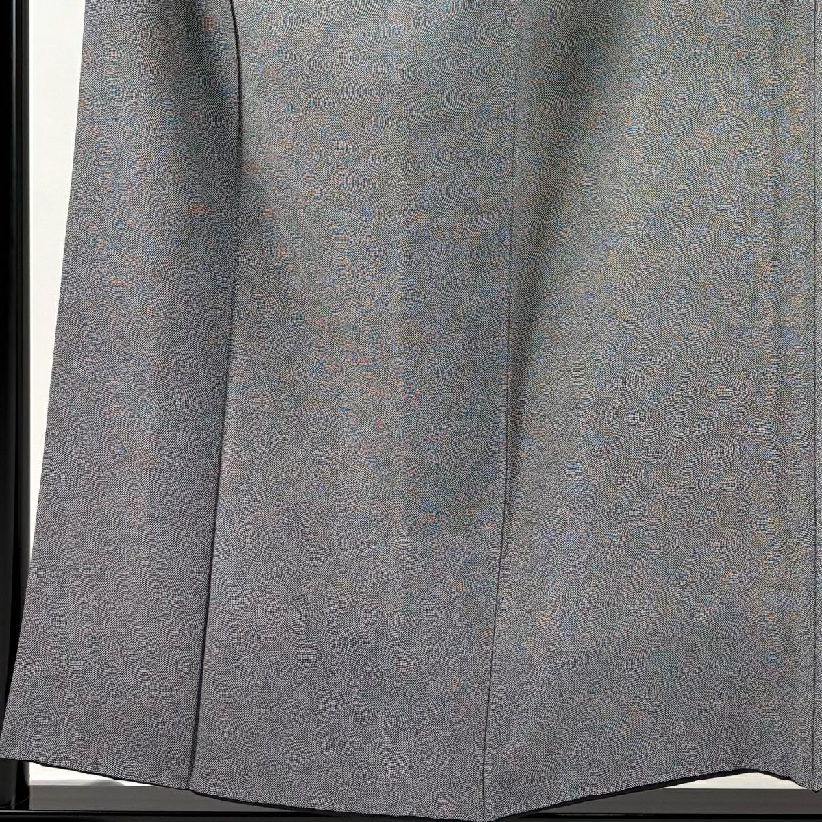 【庫存清倉】 江戶小紋 身長154.5cm 袖長61.5cm S 雙層 鮫 黑灰 純蠶絲 優品級
