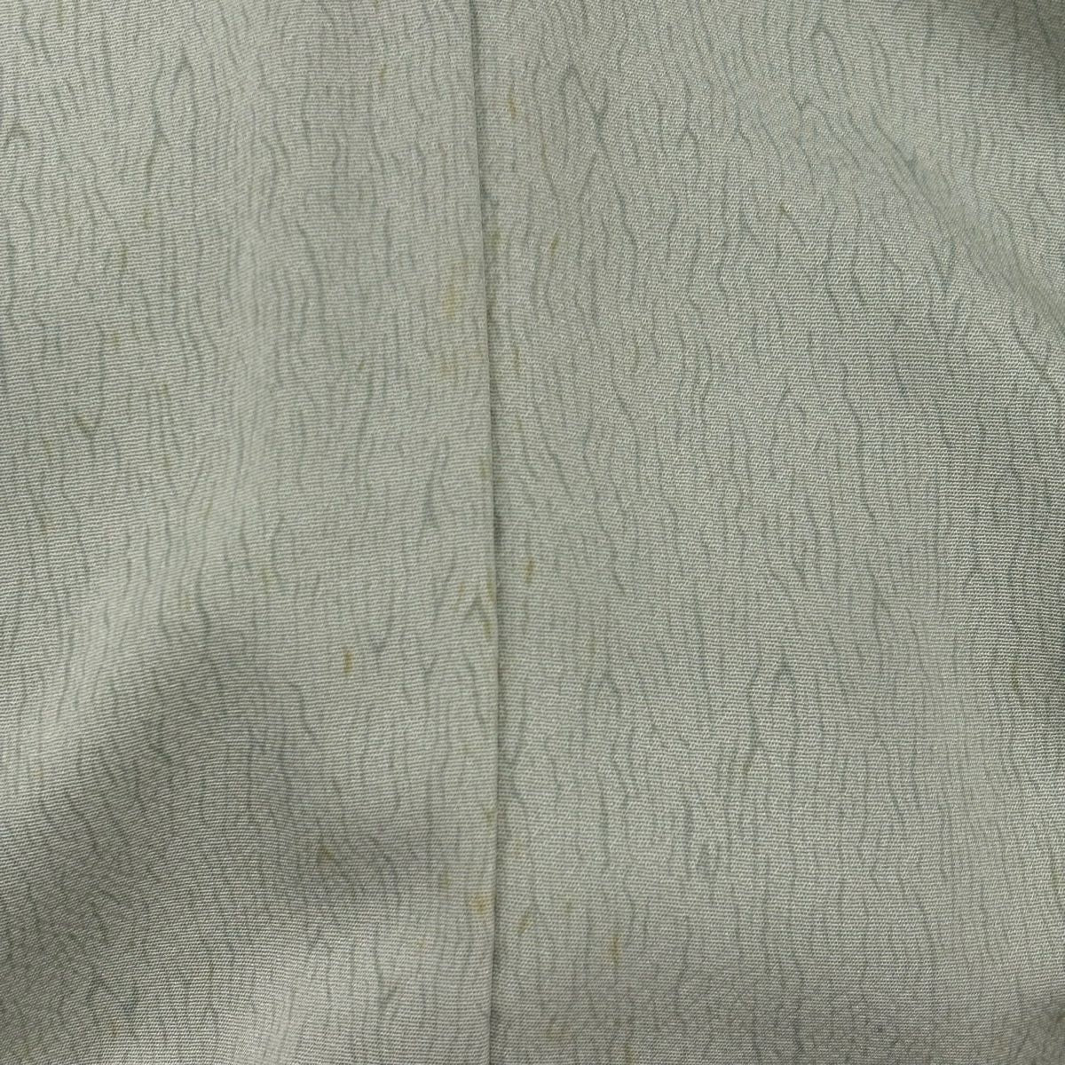 【庫存清倉】 付下 身長160.5cm 袖長65cm M 雙層 鴛鴦 草花紋刺繡 金銀彩 淡綠 純蠶絲 優品級
