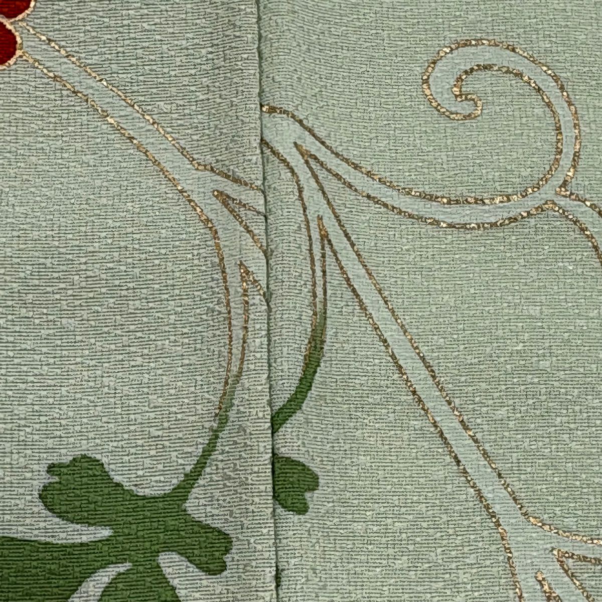 【庫存清倉】訪問服 身長156cm 袖長63.5cm S 雙層 菊花唐草紋 刺繡 金彩裝飾 淺綠 純蠶絲 優品級