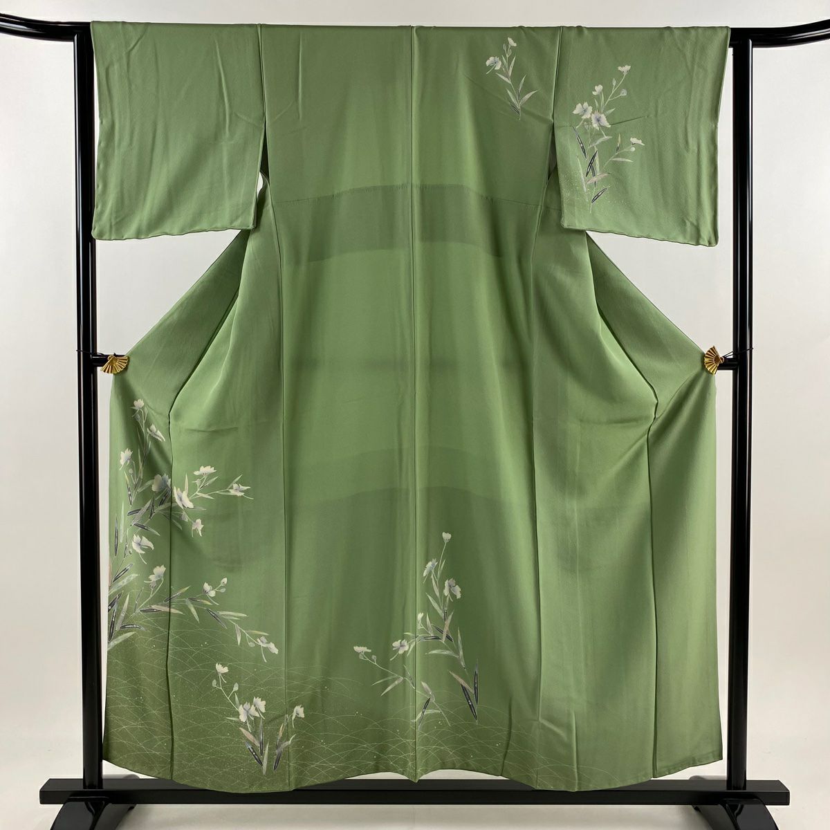 【庫存清倉】 付下 身長156cm 袖長62.5cm S 雙層 鷺草 露芝 蓬色 純蠶絲 優品級
