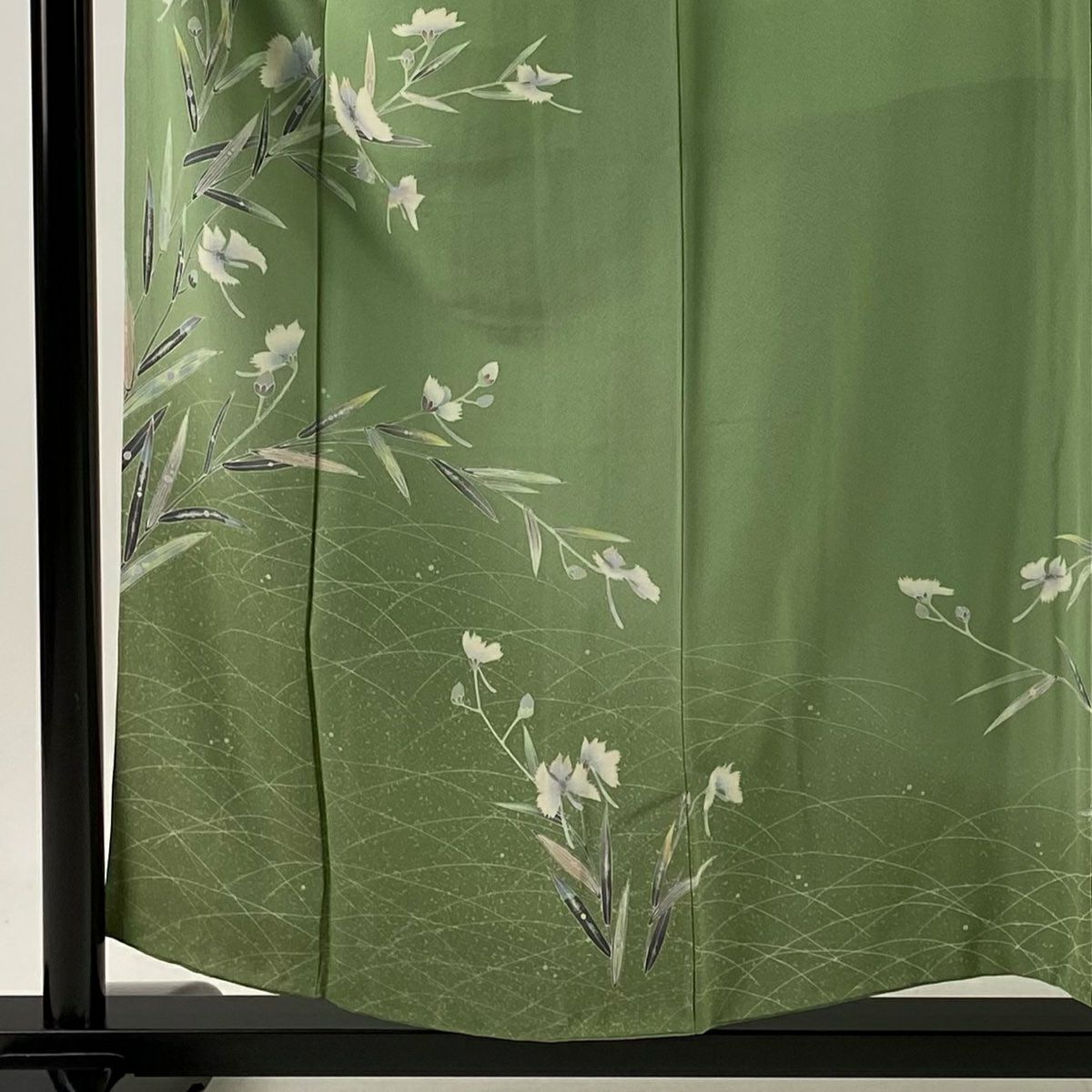 【庫存清倉】 付下 身長156cm 袖長62.5cm S 雙層 鷺草 露芝 蓬色 純蠶絲 優品級