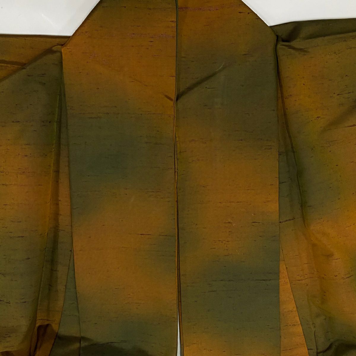 【庫存清倉】 紬織 身長158cm 袖長63cm S 雙層 漸層圖案 山吹茶 純蠶絲 美品 名品級