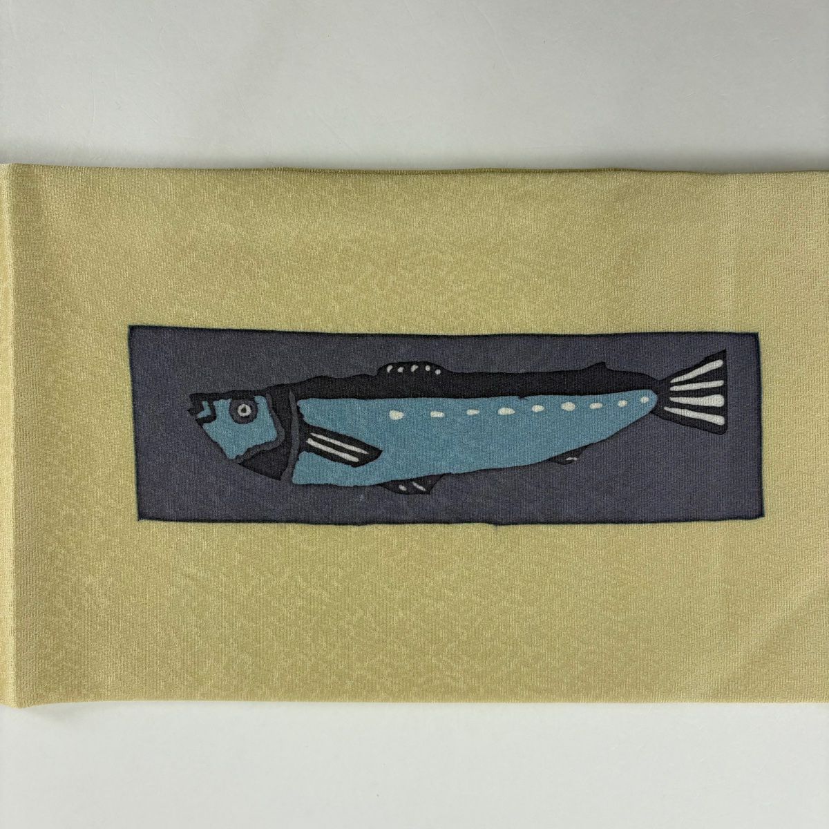 【清倉特賣】 名古屋帶 美品 優品級 魚 色紙 米色 純蠶絲