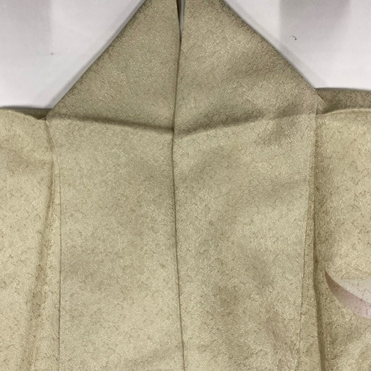 【清倉特賣】 付下 身長159cm 袖長68cm L 雙層 落款 花 縱條 金銀彩 米色 純蠶絲 名品級