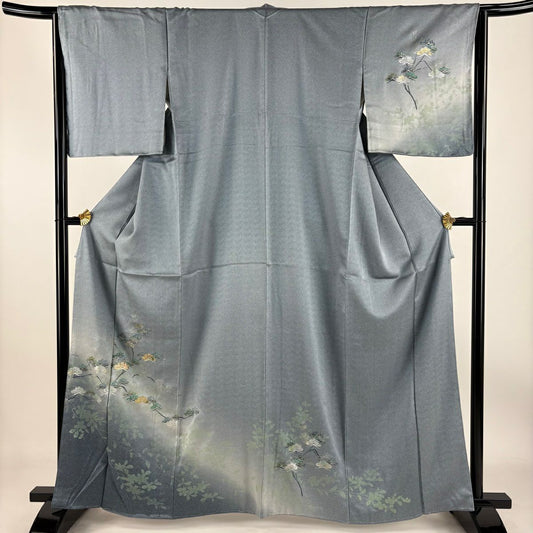 【清倉特賣】訪問服 身長162cm 袖長64cm M 雙層 松樹 樣式 金絲 金銀彩 青灰 純蠶絲 優品級