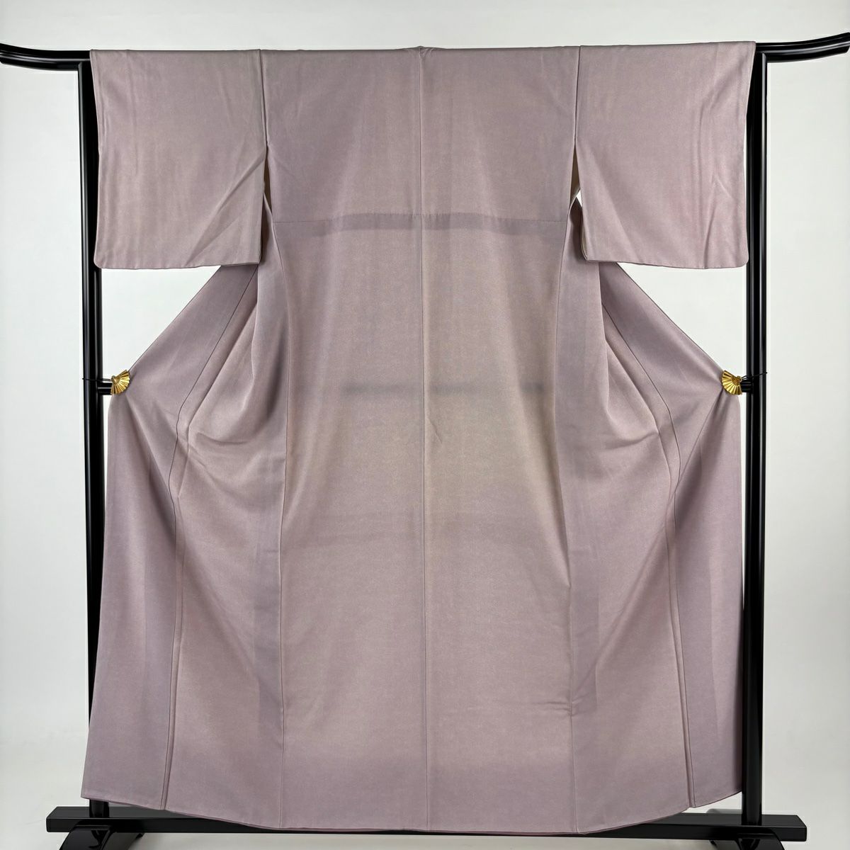 【庫存清倉】 江戶小紋 身長157cm 袖長64.5cm M 雙層 鮫 薄紫 純蠶絲 優品級