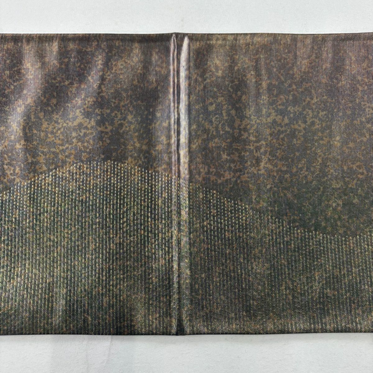 【庫存清倉】 袋帶 優品級 證書齊全 關西仕立 幾何圖案 金金箔 金絲茶 茶紫 六通 純蠶絲
