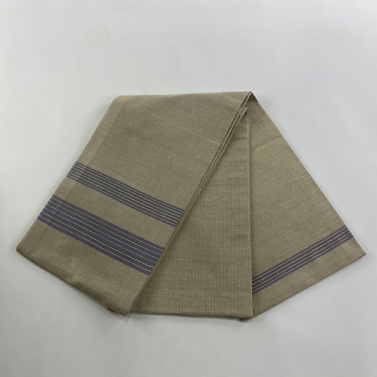 【庫存清倉】 袋帶 美品 秀品級 段紋 金絲 灰茶 大鼓圖案 純蠶絲