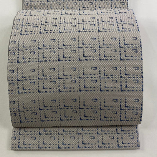 【庫存清倉】 袋帶 美品 優品級 大和 幾何學 灰茶 全通 純蠶絲