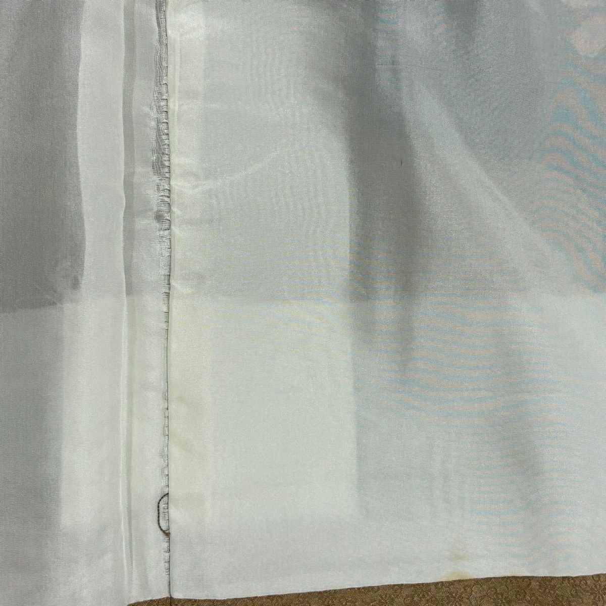 【庫存清倉】訪問服 身長158cm 袖長64cm M 雙層 草花紋紋 霞 絞染 金彩裝飾 茶綠 純蠶絲 名品級
