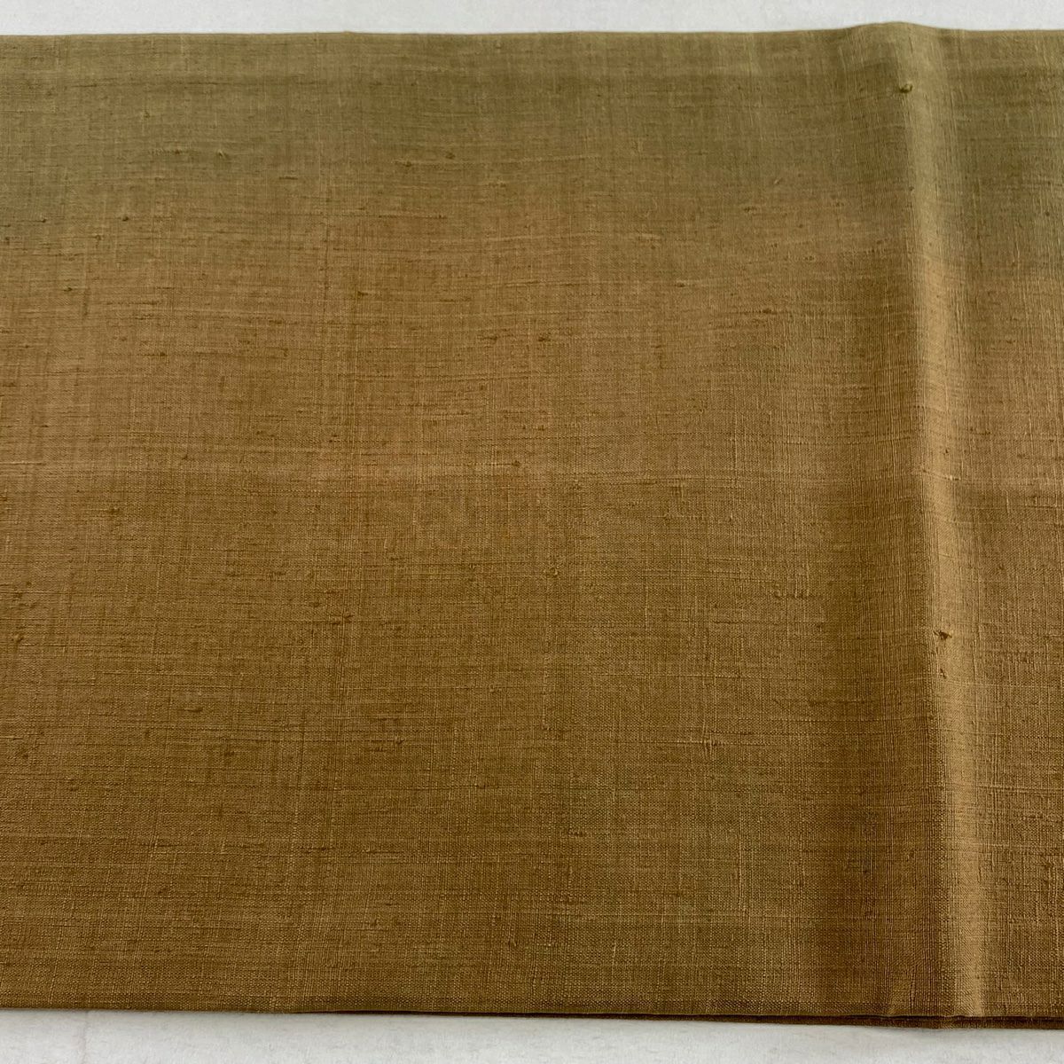 【庫存清倉】 袋帶 優品級 檜扇子 草花紋刺繡 茶 お太鼓圖案 純蠶絲