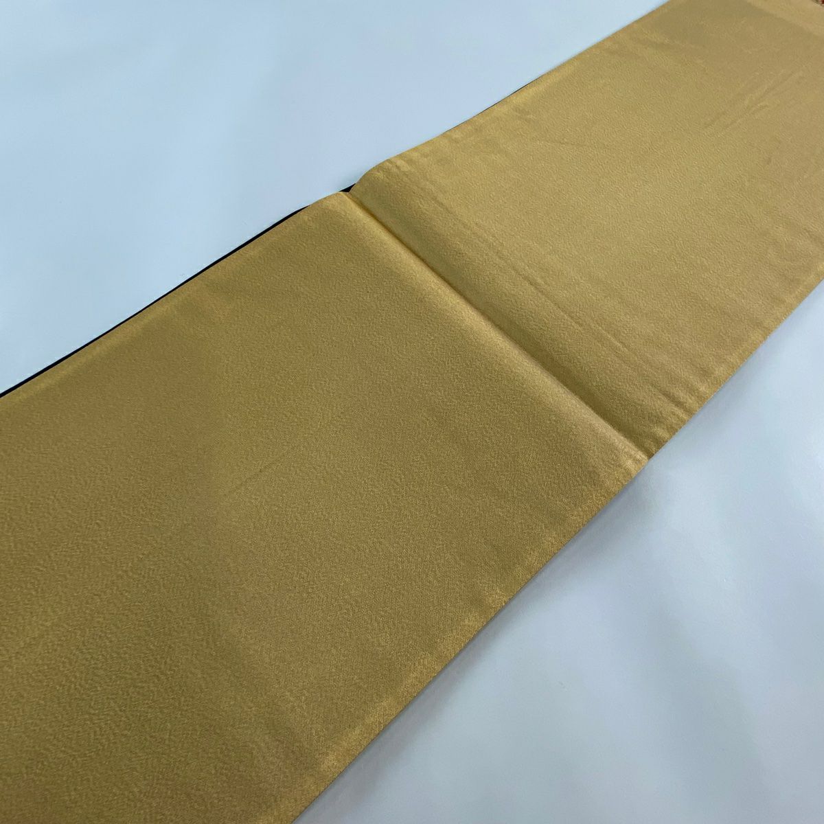 【庫存清倉】 袋帶 美品 秀品級 若松樹圓文 寶物滿載 金銀絲 金金箔 金色 六通 純蠶絲