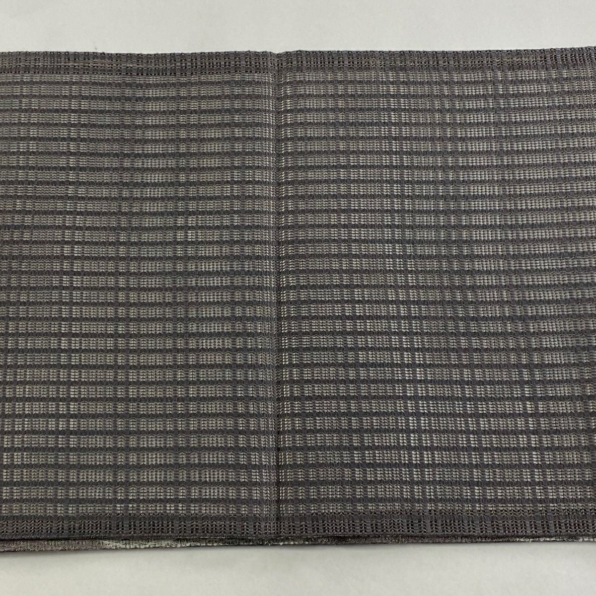 【庫存清倉】 袋帶 美品 名品級 變形市松樹 雜亂條紋 銀線 灰紫 全通 純蠶絲