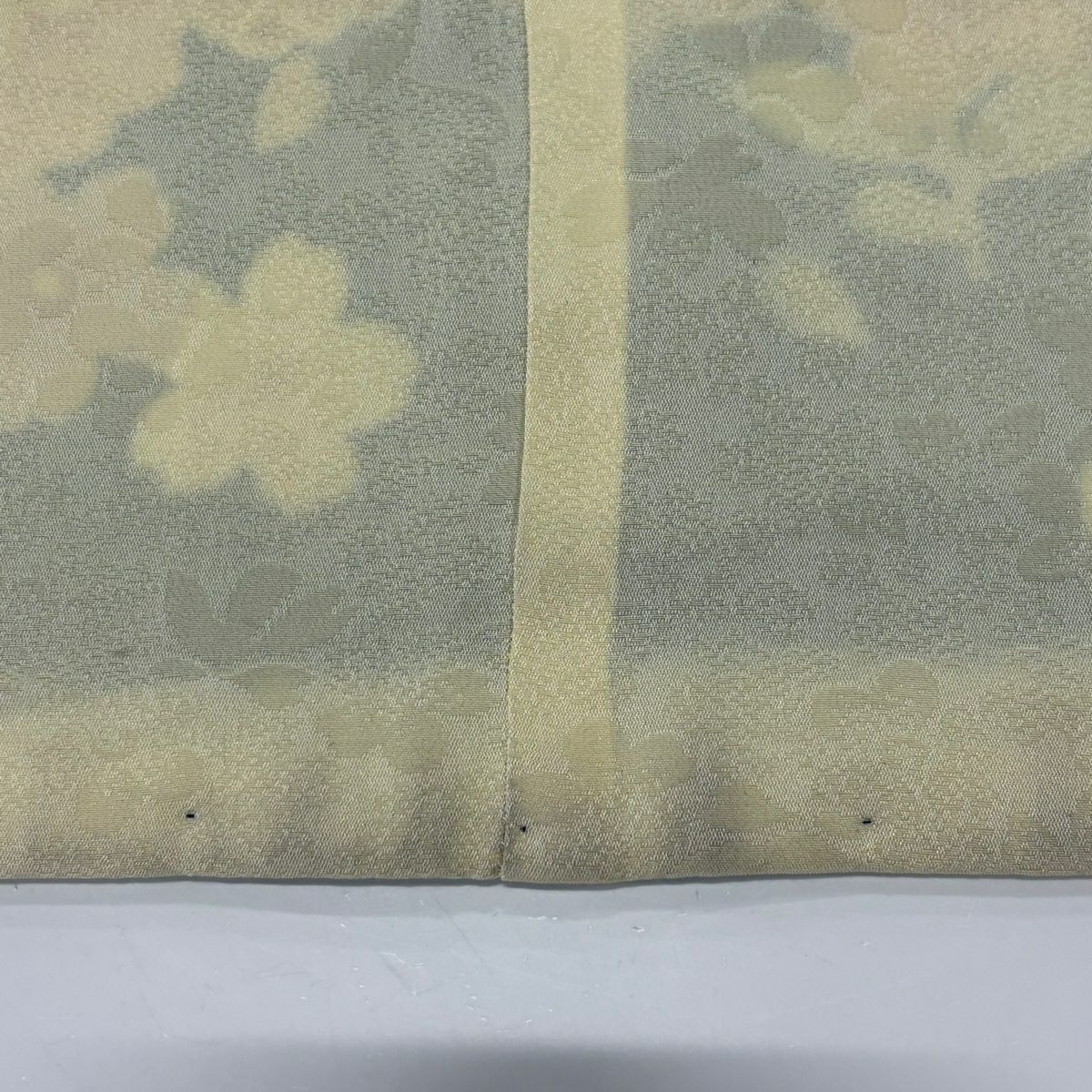 【庫存清倉】振袖禮服 身長169.5cm 袖長70cm L 雙層 菊花 松樹竹子梅花 銀通 金絲 青綠 純蠶絲 美品 逸品級