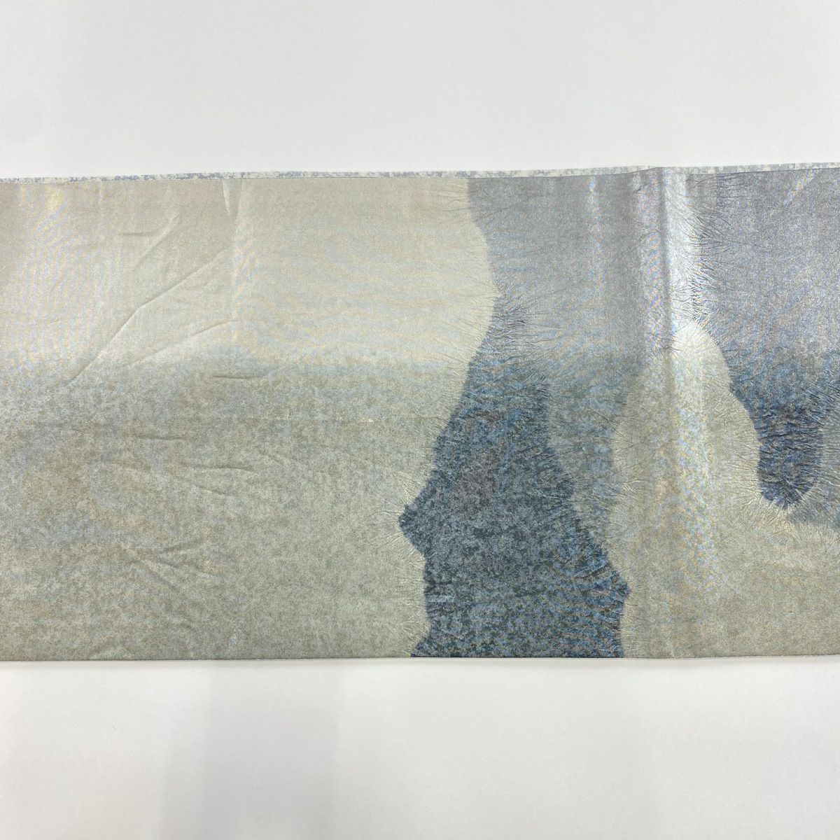 【庫存清倉】 袋帶 優品級 雲紋 銀通 灰色 大鼓圖案 純蠶絲