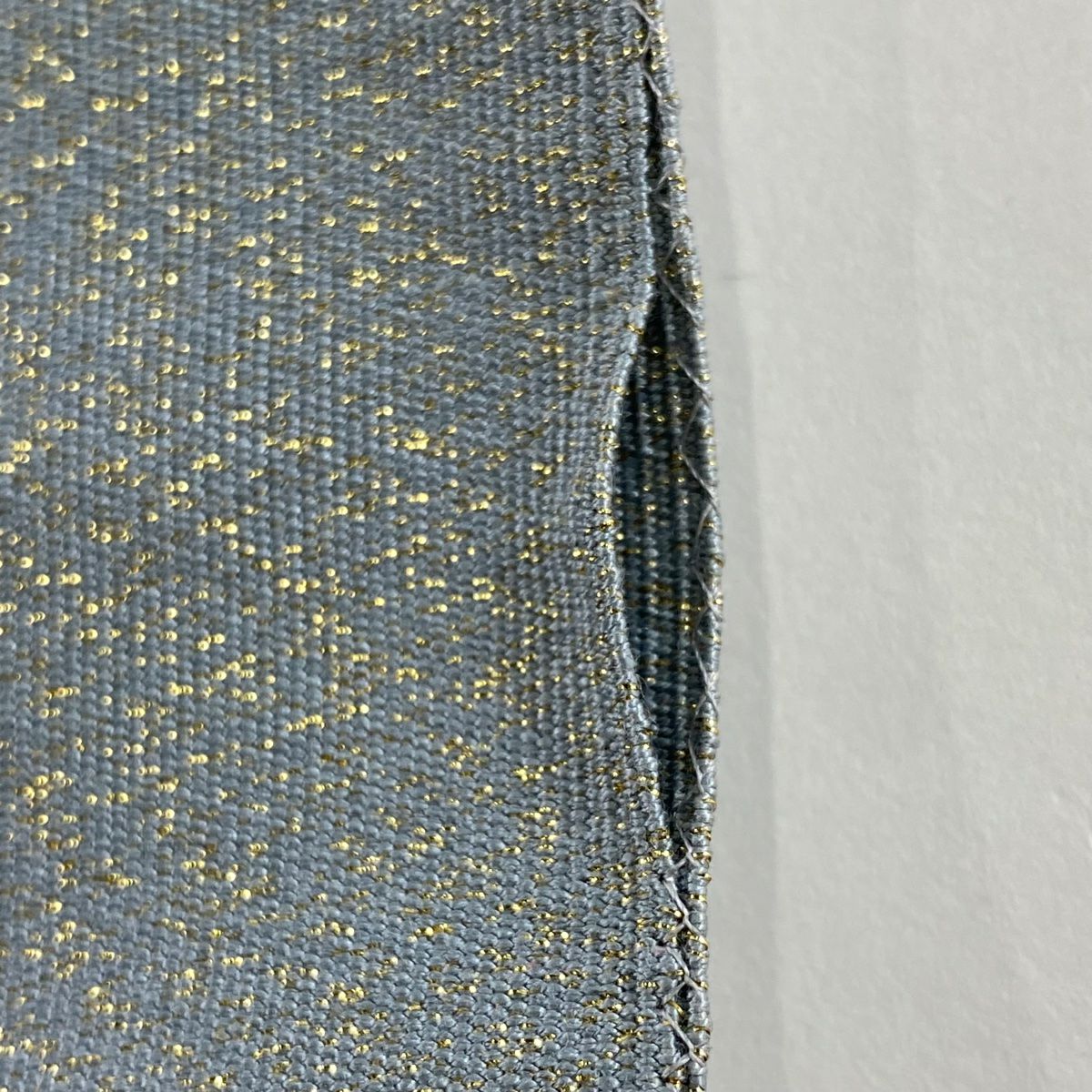 【庫存清倉】 名古屋帶 優品級 松樹葉仕立 八寸名古屋帶 扇子面 向鳥 金銀彩 青灰色 純蠶絲