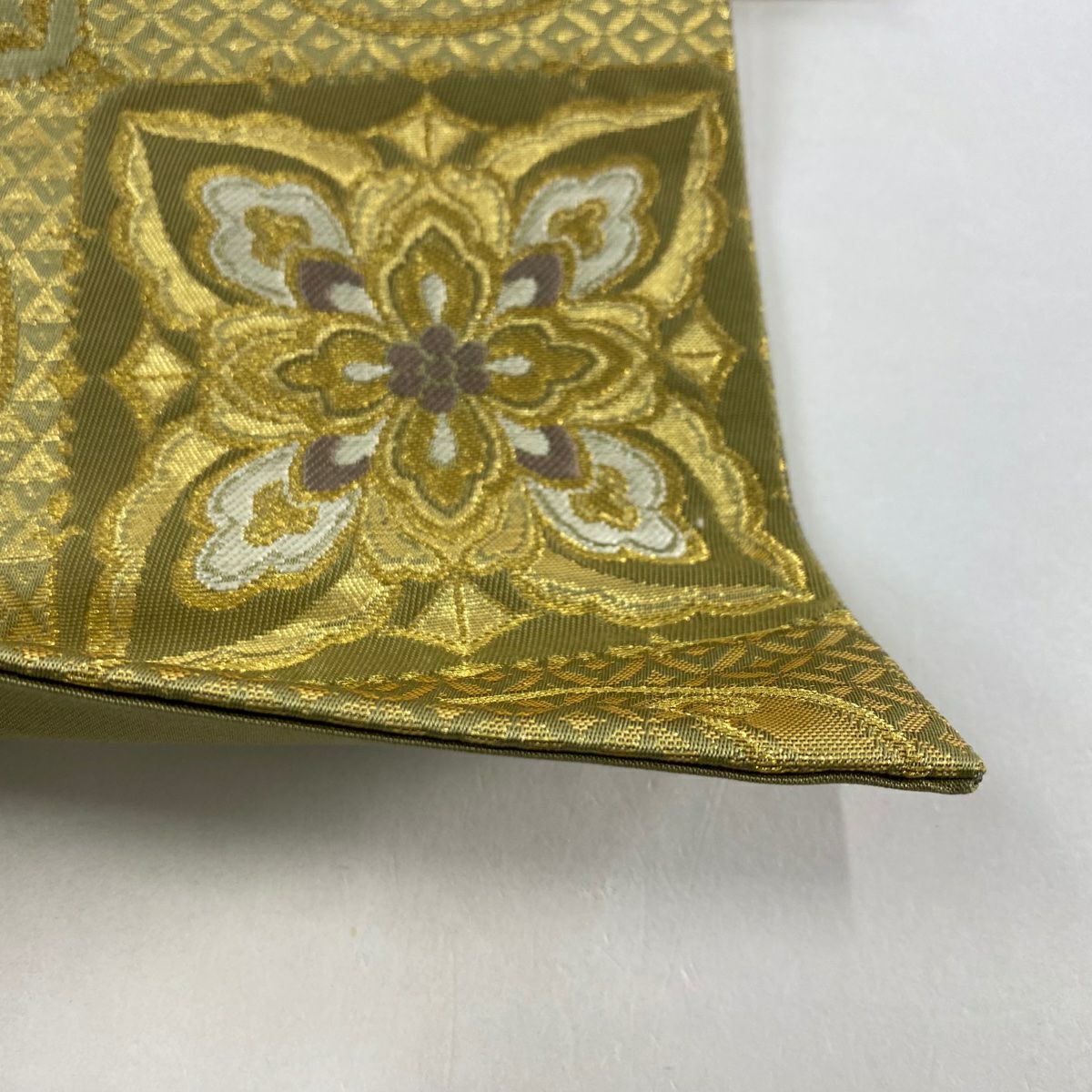 【庫存清倉】 袋帶 優品級 華紋 七寶 金金箔 金絲 鶯綠 全通 純蠶絲
