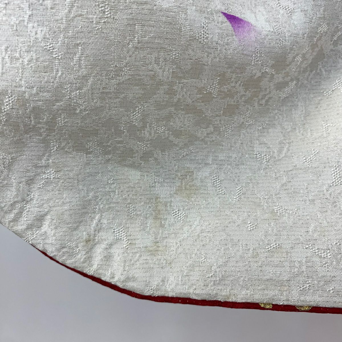 【清倉特賣】振袖禮服 身長170.5cm 袖長67cm M 雙層 牡丹 櫻花 刺繡 金銀彩 奶油色 純蠶絲 逸品級