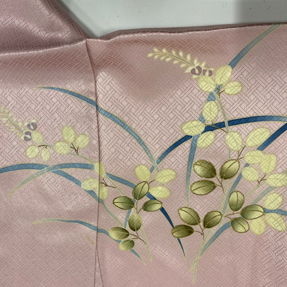 【庫存清倉】訪問服 身長160.5cm 袖長66.5cm M 雙層 紫陽花 菊花花 金銀彩 粉紅 純蠶絲 優品級
