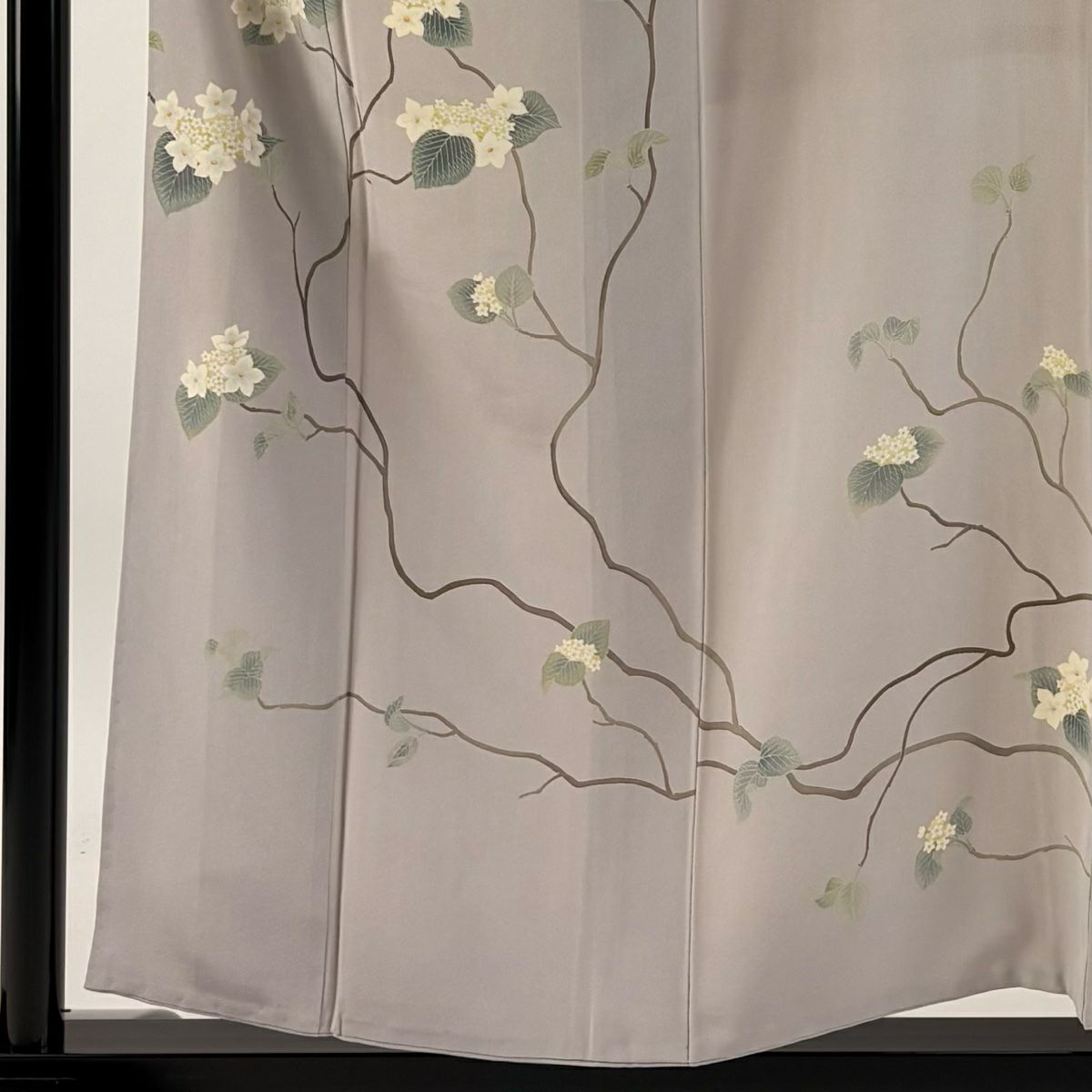 【庫存清倉】訪問服 身長157cm 袖長63cm S 雙層 落款有 枝花 灰 純蠶絲 優品級 一個紋