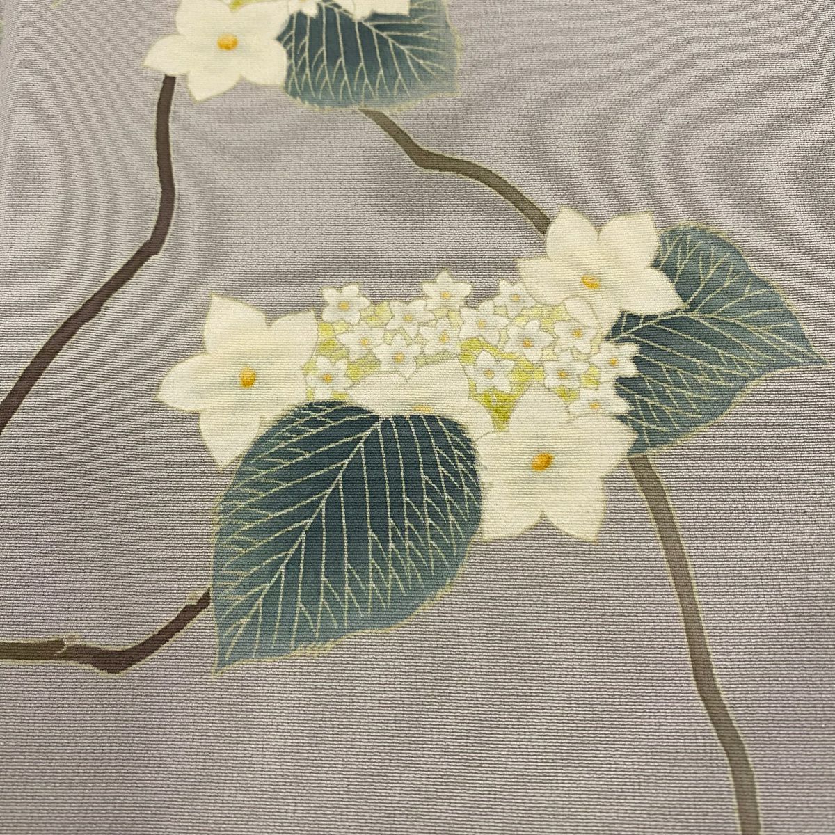 【庫存清倉】訪問服 身長157cm 袖長63cm S 雙層 落款有 枝花 灰 純蠶絲 優品級 一個紋
