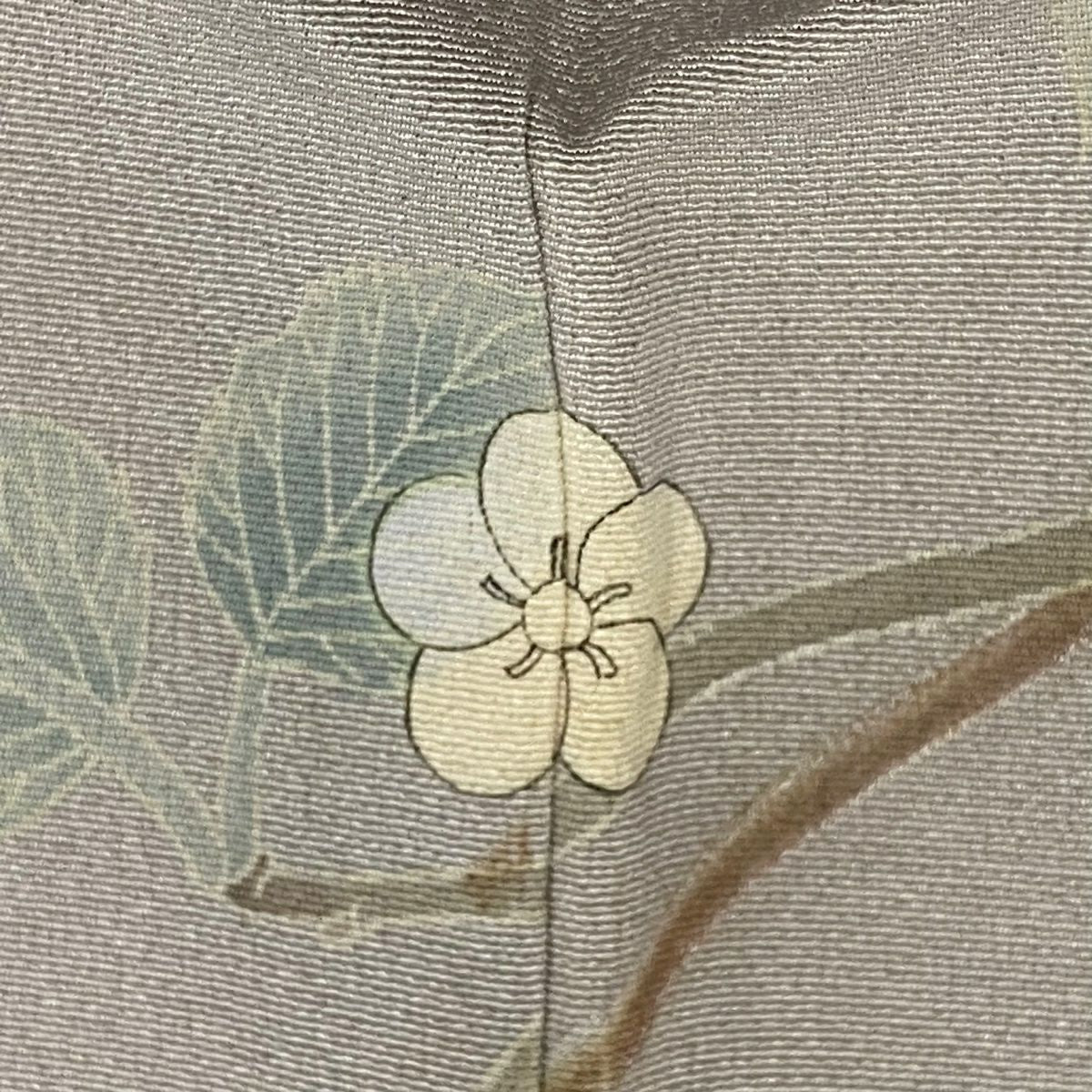 【庫存清倉】訪問服 身長157cm 袖長63cm S 雙層 落款有 枝花 灰 純蠶絲 優品級 一個紋
