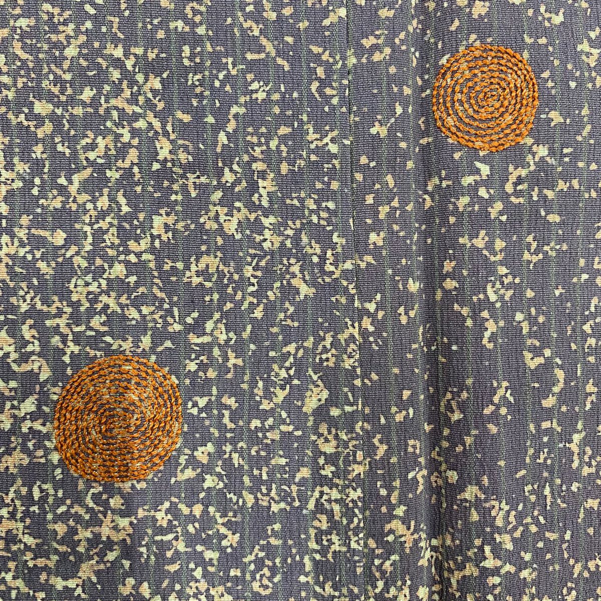 【庫存清倉】 付下 身長162cm 袖長64cm M 雙層 紋理 渦紋 銀線 刺繡 紫 純蠶絲 優品級 一個紋