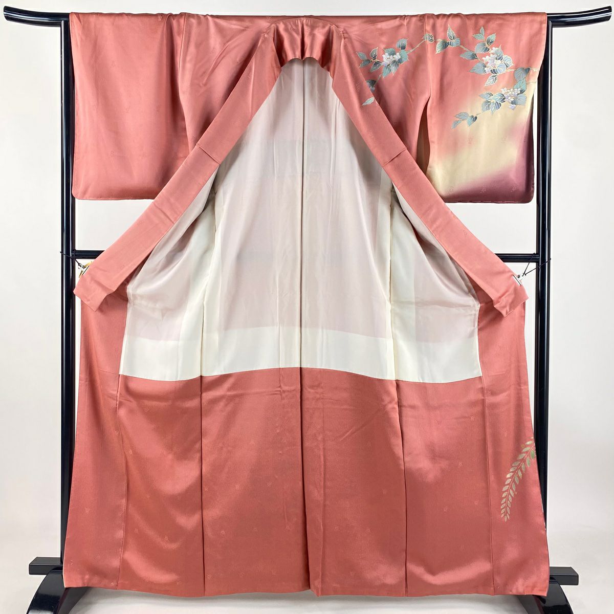 【庫存清倉】訪問服 身長163.5cm 袖長66cm M 雙層 紫陽花 櫻花 金銀彩 漸層 粉色 純蠶絲 優品級