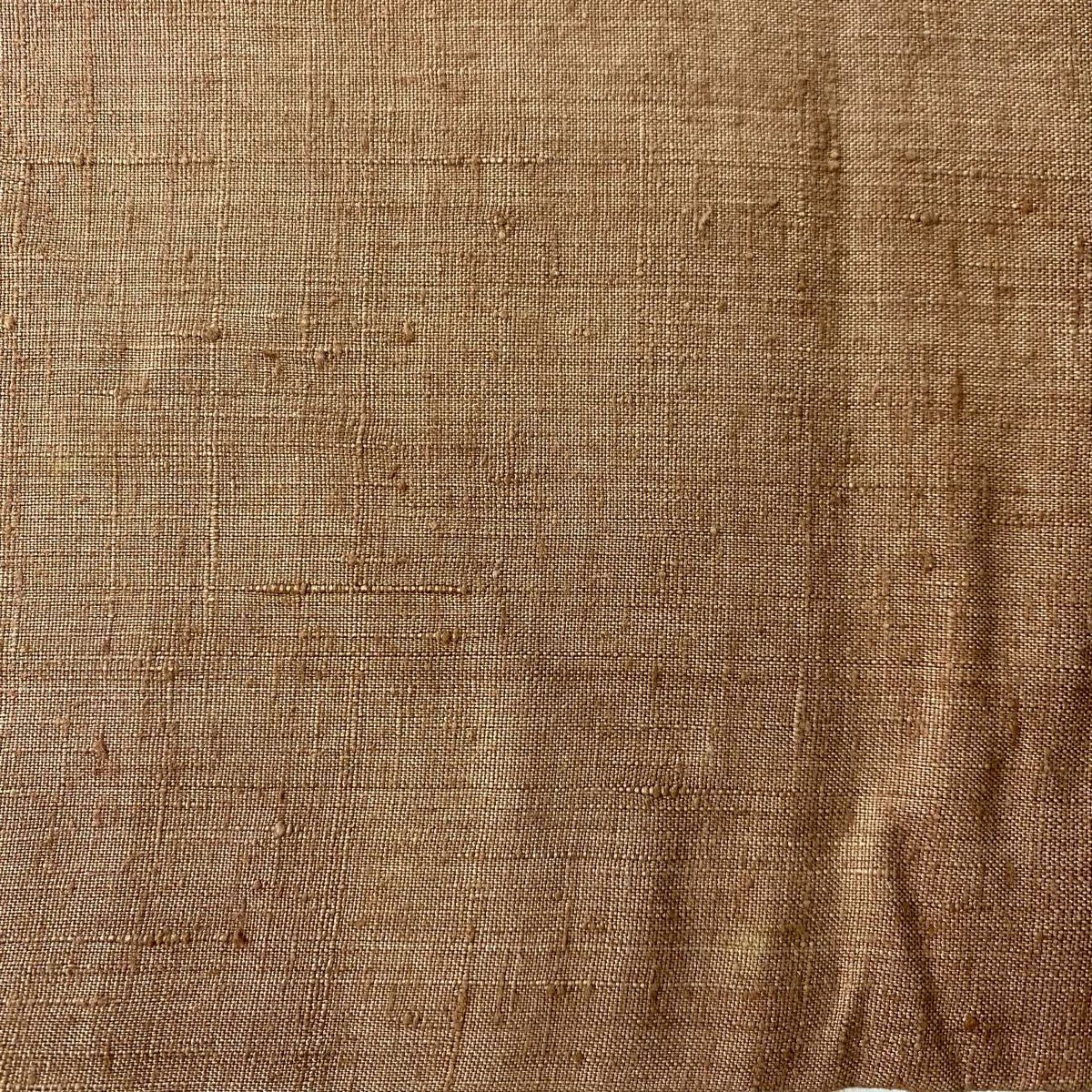 【庫存清倉】 名古屋帶 優品級 紬織織 幾何刺繡 紅茶 純蠶絲