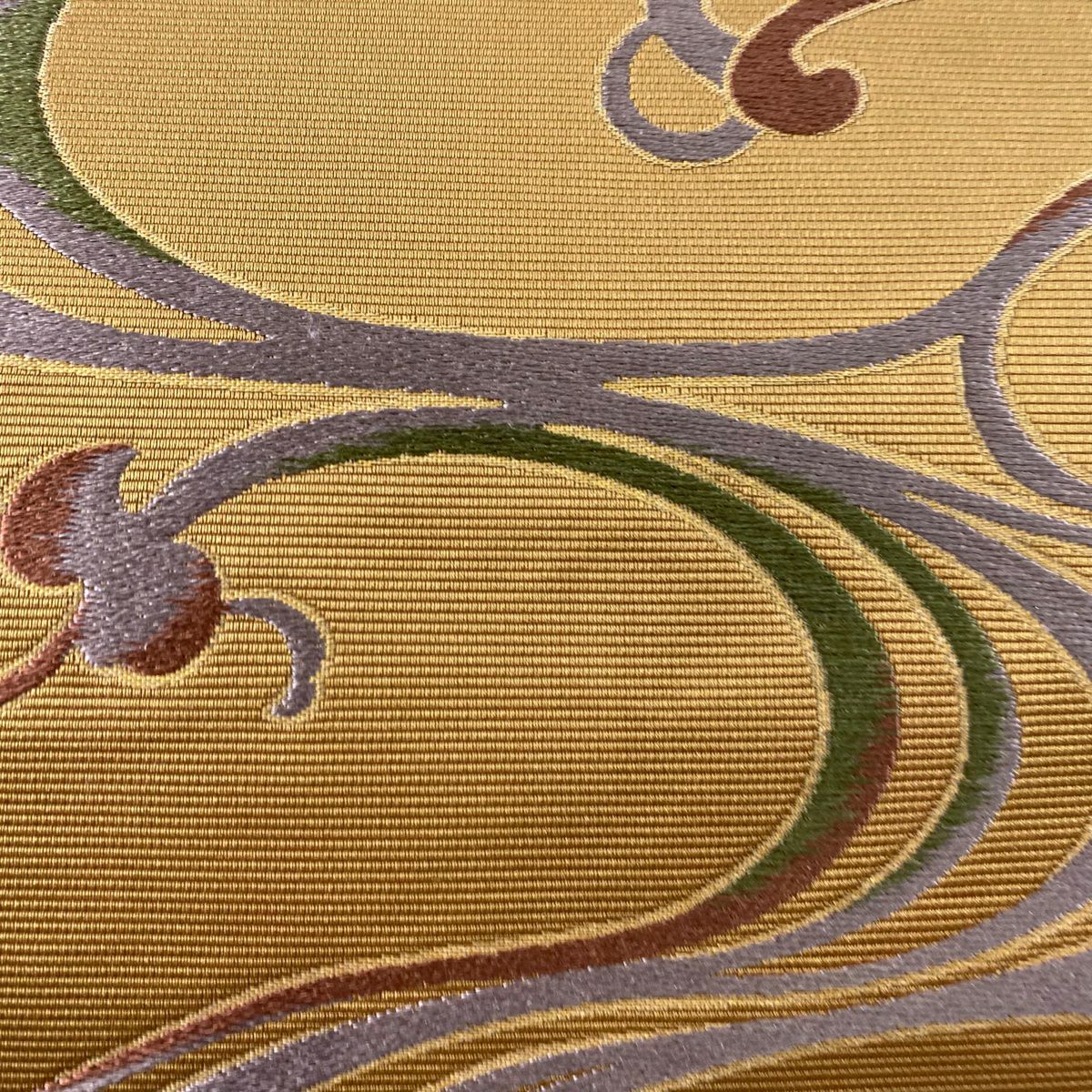 【庫存清倉】 袋帶 美品 秀品級 水面 黃土色 全通 純蠶絲