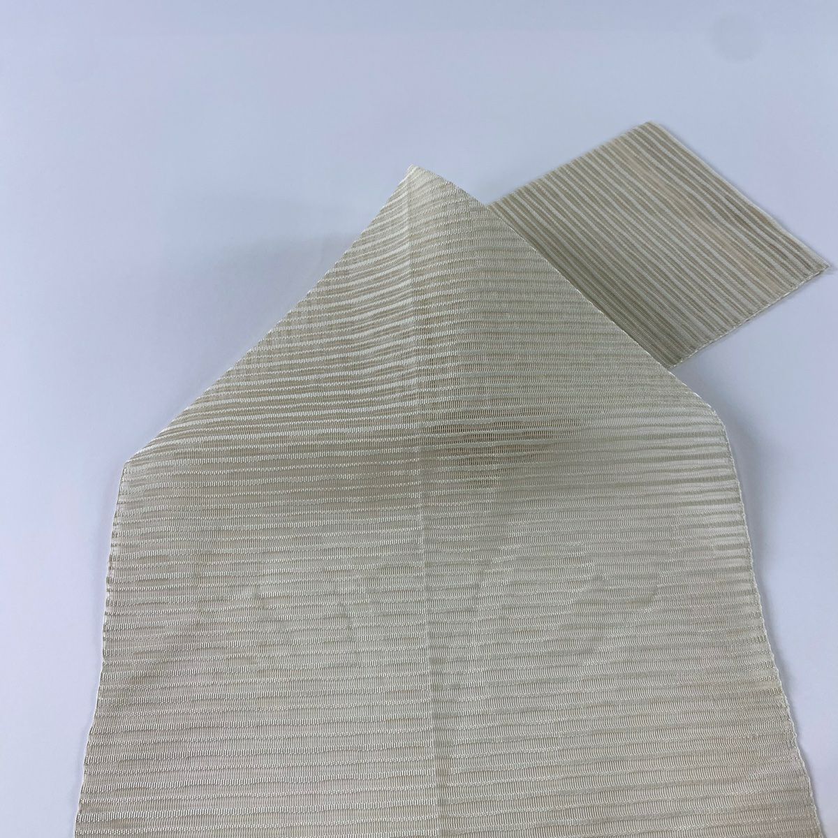 【庫存清倉】 名古屋帶 優品級 夏帶 八寸名古屋帶 松樹葉仕立 雜幾何 金銀彩 奶油色 純蠶絲