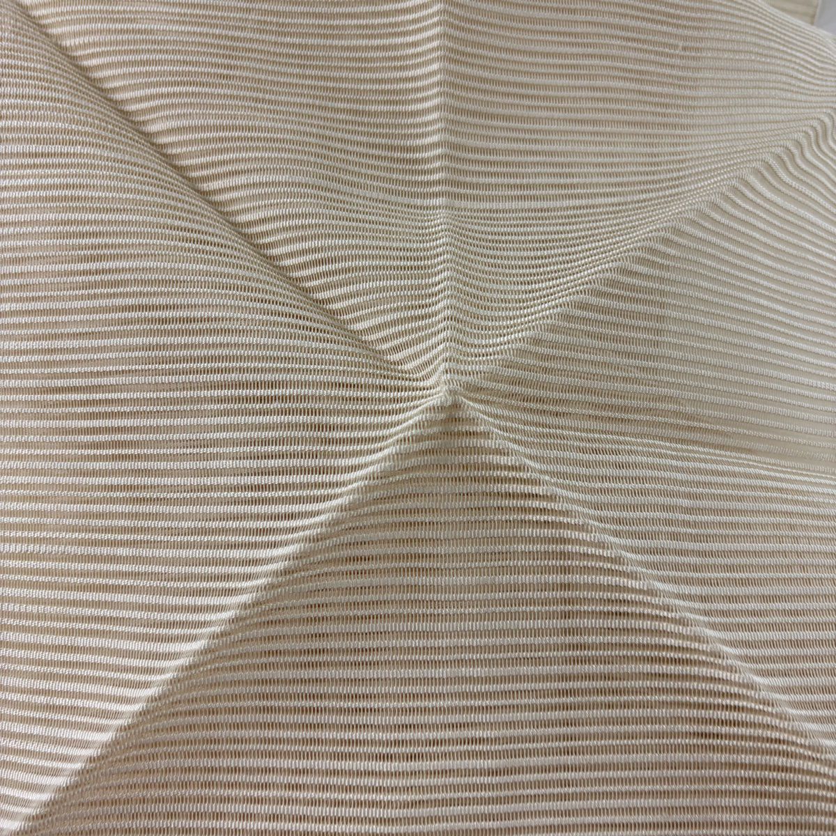 【清倉特賣】名古屋帶 優品級 夏帶 絽 八寸名古屋帶 松樹葉仕立 花丸紋 金銀彩 奶油色 純蠶絲