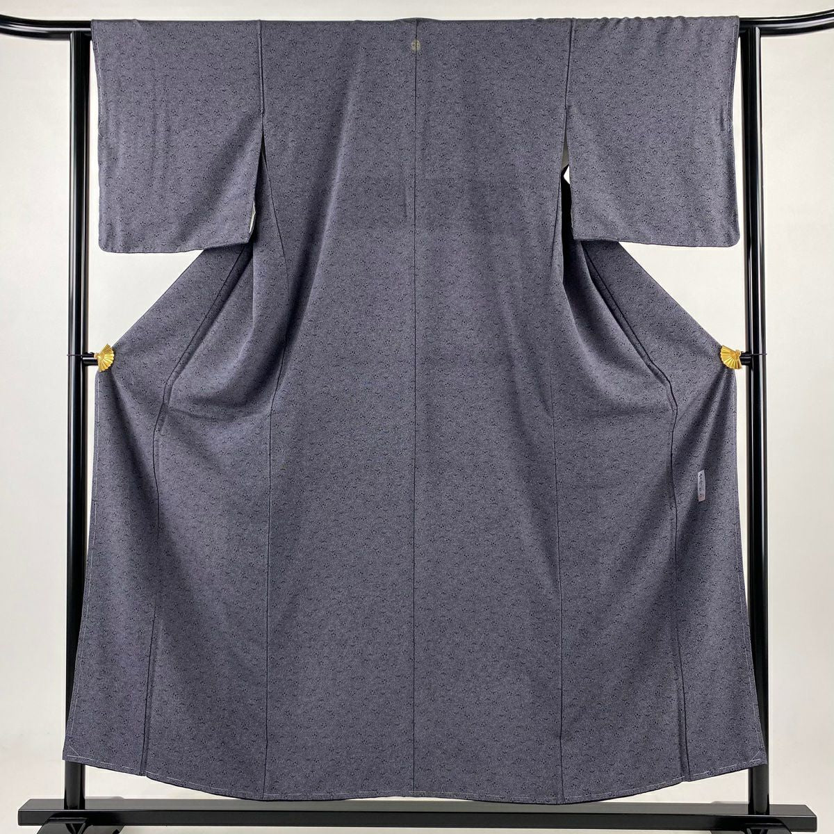 【庫存清倉】 江戶小紋 身長155cm 袖長62.5cm S 雙層 古今城孔 有落款 松樹竹子梅花 黑灰 純蠶絲 名品級 一個紋