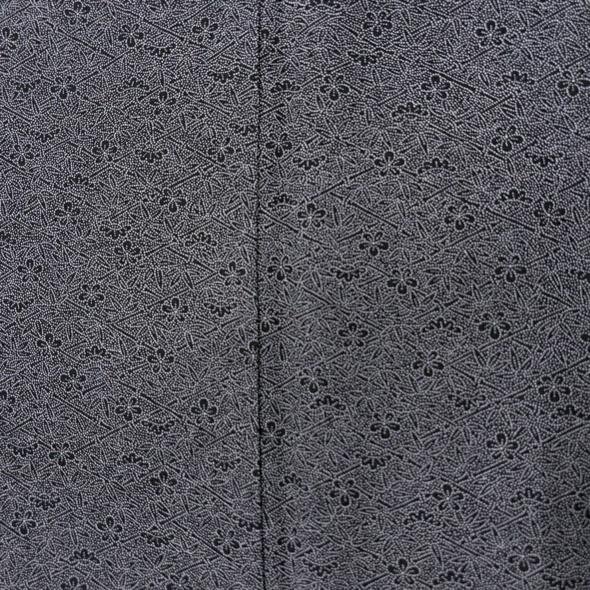 【庫存清倉】 江戶小紋 身長155cm 袖長62.5cm S 雙層 古今城孔 有落款 松樹竹子梅花 黑灰 純蠶絲 名品級 一個紋