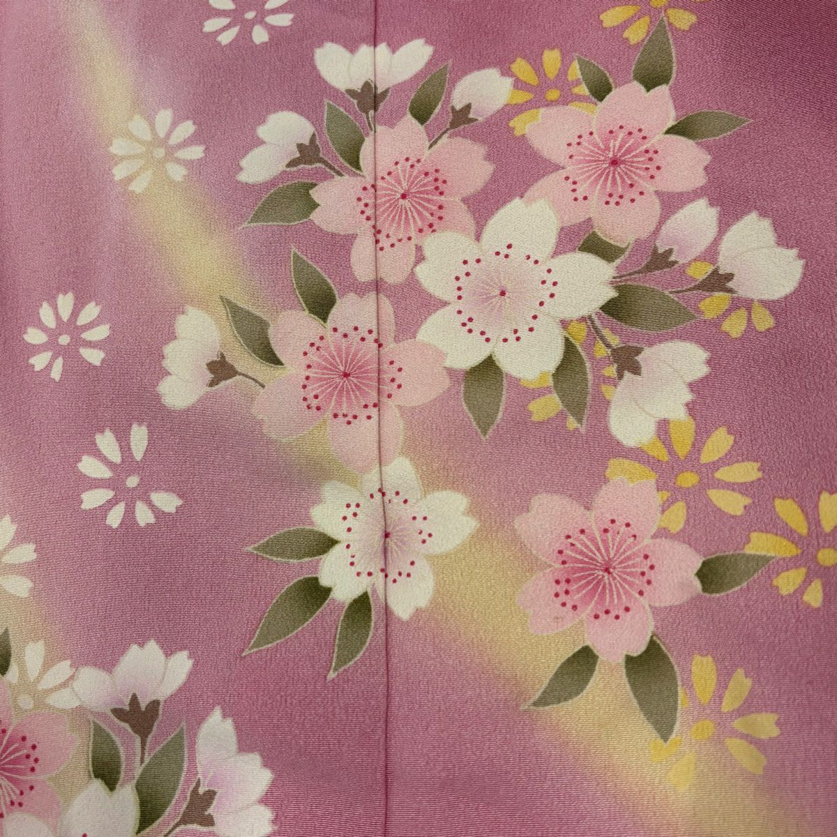 【庫存清倉】振袖禮服 身長172.5cm 袖長68.5cm L 雙層 櫻花染漸變粉色 純蠶絲 名品級